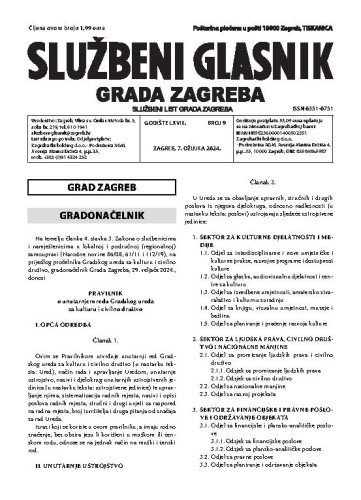 Službeni glasnik grada Zagreba : 68,9(2024)  / glavna urednica Mirjana Lichtner Kristić.