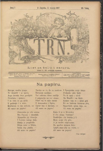 Trn (Zagreb). Tečaj 7, br. 7(5. travnja 1897) (izvorno)