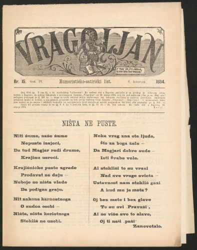 Vragoljan. God. 4, br. 15(6. kolovoza 1884) (izvorno)