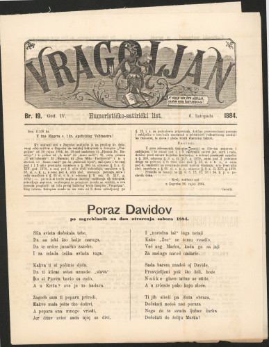 Vragoljan. God. 4, br. 19(6. listopada1884) (izvorno)
