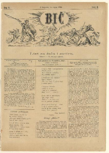 Bič (Zagreb). Tečaj 2, br. 18(15. rujna 1884) (izvorno)