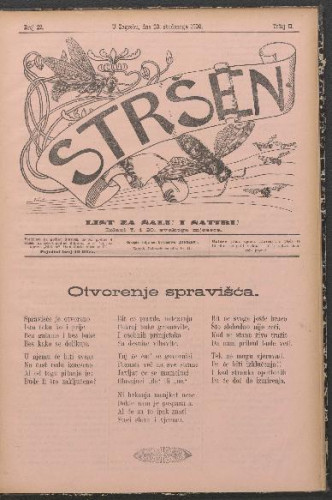 Stršen. Tečaj 2, br. 22(20. studenoga 1900) (izvorno)