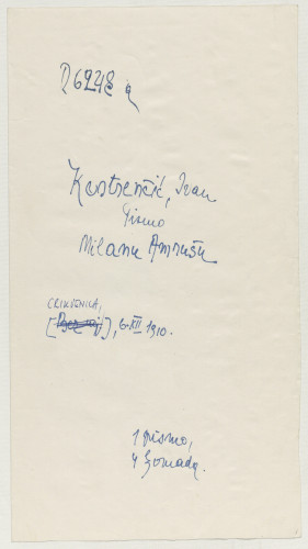 Pismo Ivana Kostrenčića Milanu Amrušu : Crikvenica, 6. XII. 1910. 