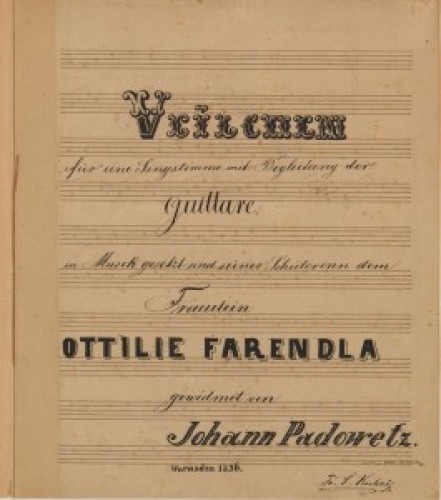 Veilchen : für eine Singstimme mit Begleitung der Guittare [sic!] / in Musik gesezt von Johann Padowetz.