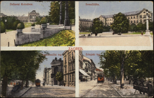 Zagreb :  : Državni Kolodvor. Sveučilište. Akademički trg. Zrinjski trg.