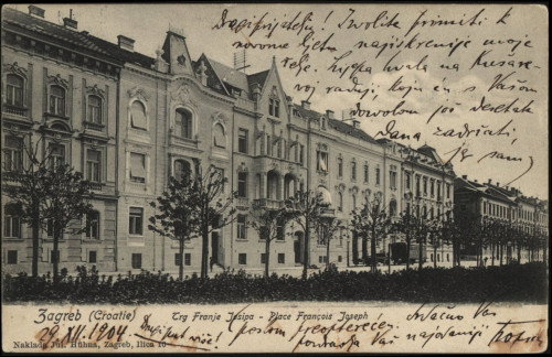 Zagreb (Croatie) : Trg Franje Josipa = Place François Joseph.