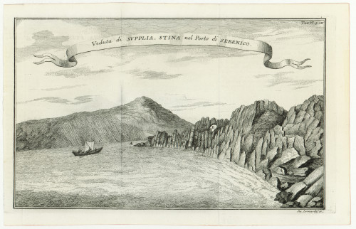 Veduta di Svpplia stina nel Porto di Sebenico / Jac. [Jacopo] Leonardis.