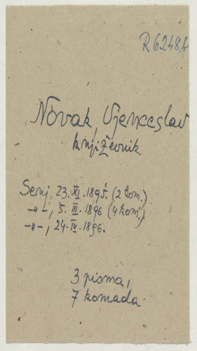 Pisma Vjenceslava Novaka Ivanu Kostrenčiću : Senj, 1895.-1896. 