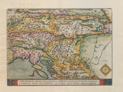 Schlavoniae, Croatiae, Carniae, Istriae Bosniae finitimarumque regionum nova descriptio / auctore Augustino Hirsvogelio.
