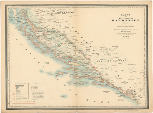 Karte des Königreiches Dalmatien / herausgegeben vom Geographen Franz Raffelsperger