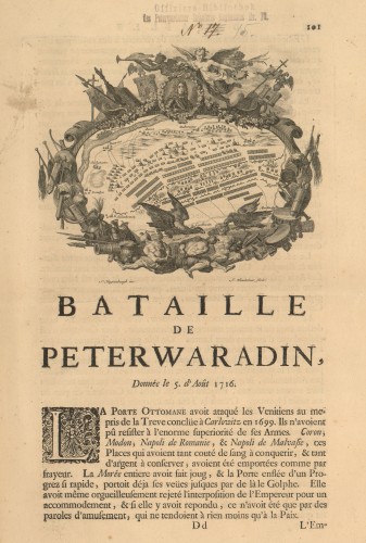 Bataille de Peterwaradin   : donnée le 5. d'août 1716.
