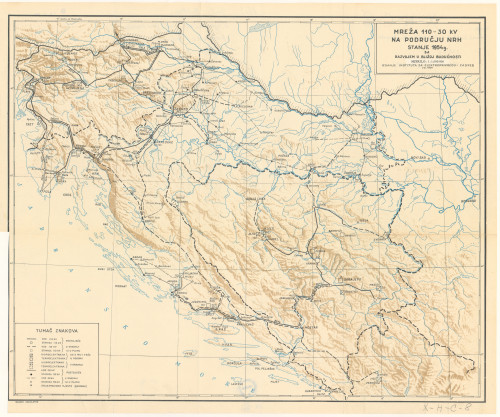 Mreža 110-30 kv na području NRH : stanje 1954 g. : sa razvojem u bližoj budućnosti / izradio Zlatko Hus