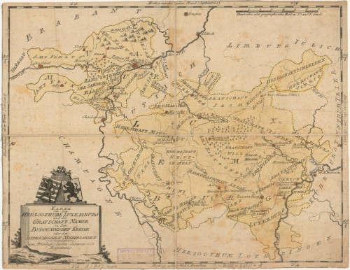 Karte von dem Herzogthume Luxemburg und der Grafschaft Namur in dem Burgundischen Kreise oder den Österichischen Niederlanden.