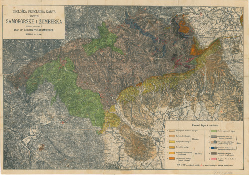 Geoložka priegledna karta Gore samoborske i Žumberka  / snimio i nacrtao ju Prof. Dr. Gorjanović-Kramberger