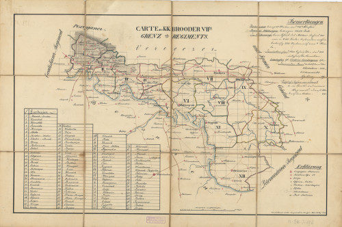 Carte des K. K. Brooder VII-ten Grenz Regiments / gezeichnet vom corporalen Gregor Maritzkÿ.