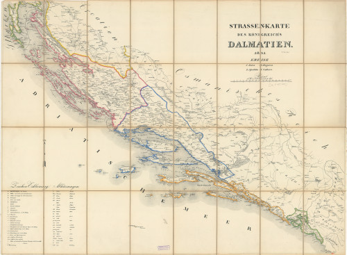 Strassen-Karte des Königreich's Dalmatien.